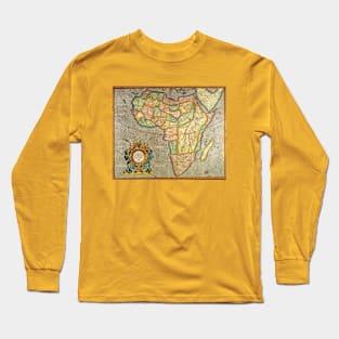 Antique Old World Map of Africa by Gerardus Mercator Long Sleeve T-Shirt